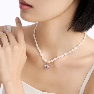 abyb Charming Floral on Perfection Necklace Purple