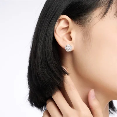 abyb Charming Blossom & Full Moon Earring White