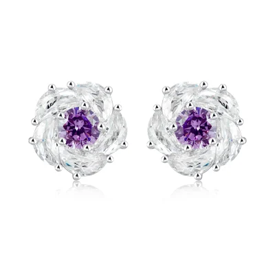 abyb Charming Blossom & Full Moon Earring Purple