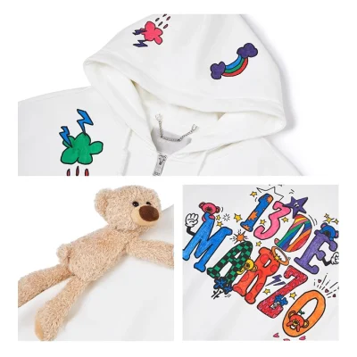 13DE MARZO DIY Colour-Fill Zipped Hoodie White - Image 14