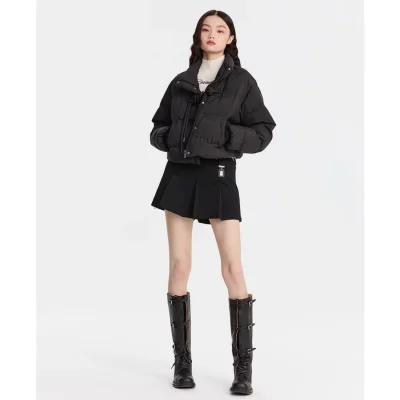 REVAN New Oriental Crop Down Parka Black - Image 3