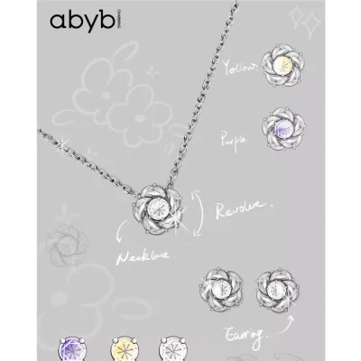 abyb Charming Blossom & Full Moon Earring White - Image 5