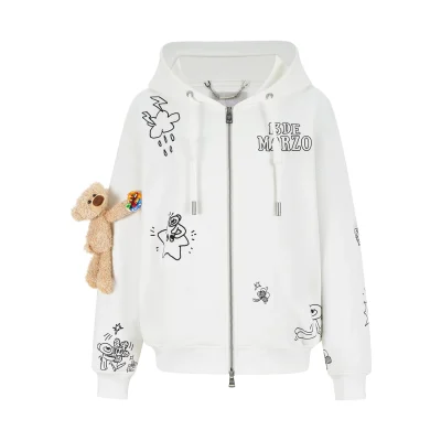 13DE MARZO DIY Colour-Fill Zipped Hoodie White - Image 9