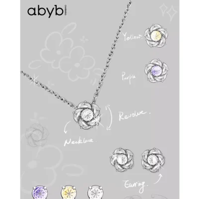 abyb Charming Blossom & Full Moon Earring Purple - Image 4