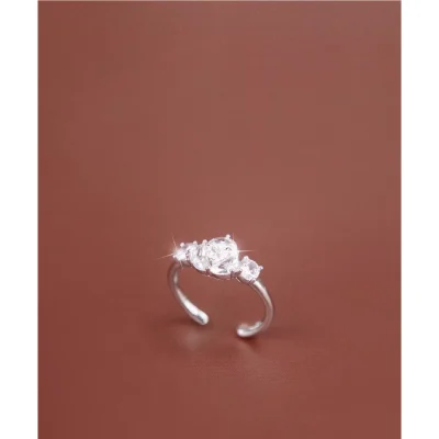 abyb Charming Camellia Poem Ring Silver - Image 3