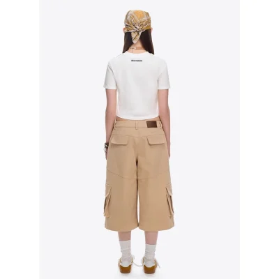 13DE MARZO Doozoo 3-D Bear Cropped Top White - Image 4