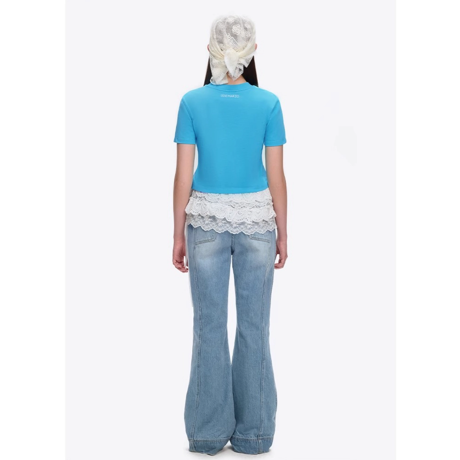 13DE MARZO Doozoo 3-D Bear Cropped Top Blue - Image 4