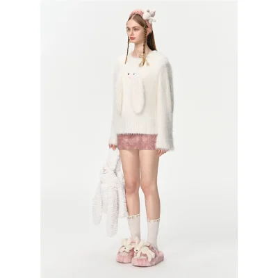 13DE MARZO Doozoo Fuzzy Handbag White - Image 3
