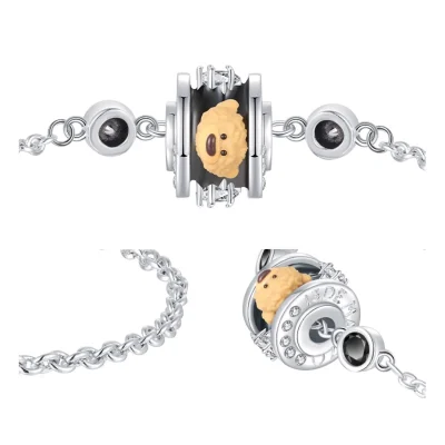 13DE MARZO Zircon Bear Bracelet Black - Image 3
