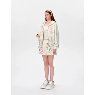 13DE MARZO Under The Sea Zipped Hoodie White - Image 3