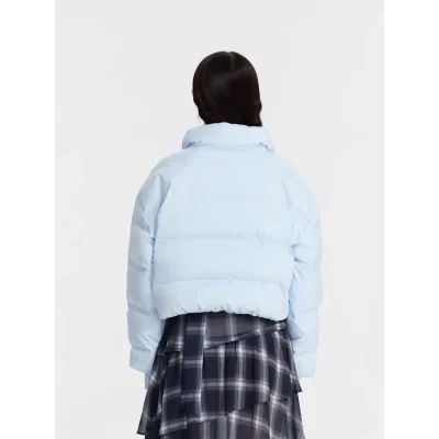 REVAN New-Chinese-Style Cropped Down Jacket Light Blue - Image 5
