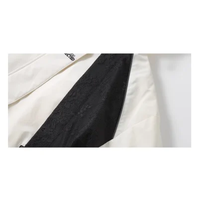 REVAN Classic Black & White Color-Block Down Jacket - Image 8