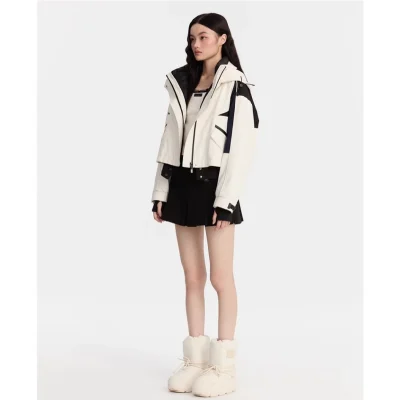 REVAN City Vibe Cropped Parka Down Jacket White - Image 4