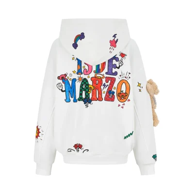 13DE MARZO DIY Colour-Fill Zipped Hoodie White - Image 11