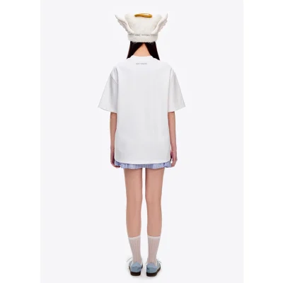 13DE MARZO Angel Devil Hollow Out T-Shirt White - Image 4