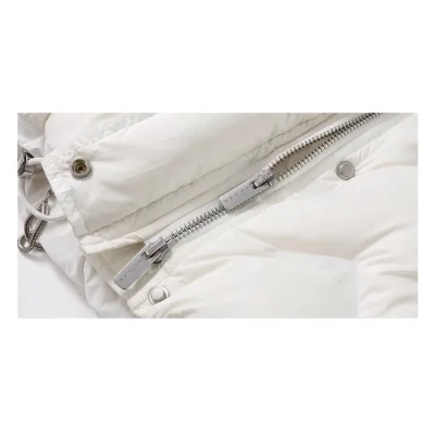 REVAN Cropped Down Jacket with Integrated Scarf White - Image 7