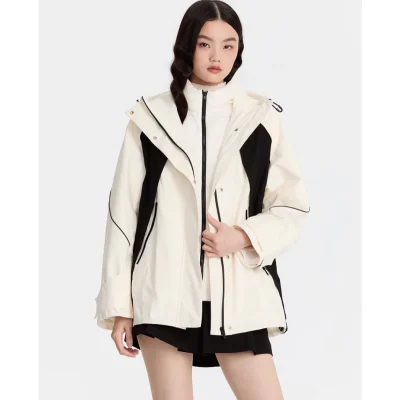 REVAN Classic Black & White Color-Block Down Jacket