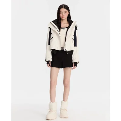 REVAN City Vibe Cropped Parka Down Jacket White