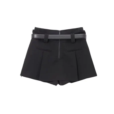 REVAN Classic Fitted Pleated Skirt Black - Image 6