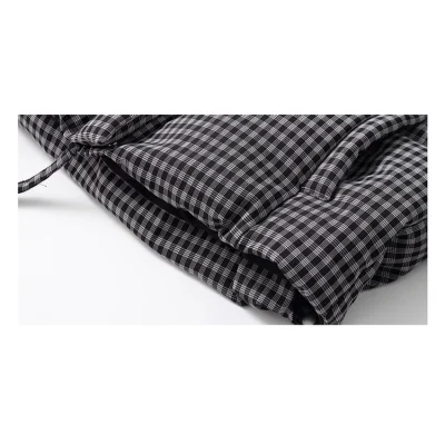 REVAN Casual Retro Plaid Down Jacket Grey - Image 9