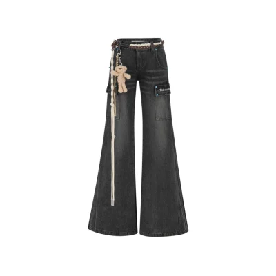 13DE MARZO Doozoo Strings Jeans Black