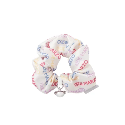 13DE MARZO Doozoo Pendant Logo Hair Tie Beige