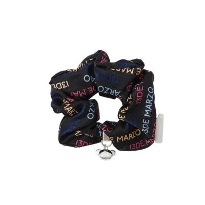 13DE MARZO Doozoo Pendant Logo Hair Tie Black