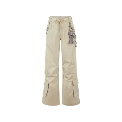 13DE MARZO Chains Parachute Trousers Khaki