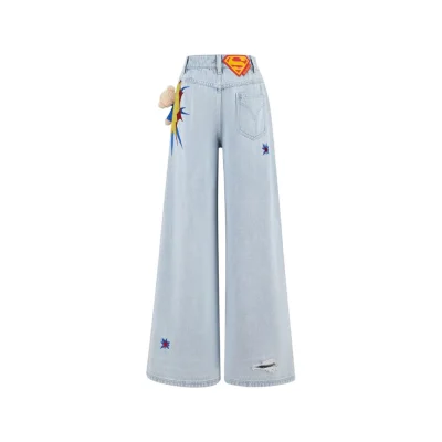 13DE MARZO Superman Bear 3D Pocket Jeans Blue - Image 6