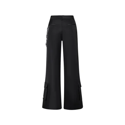 13DE MARZO Chains Parachute Trousers Black - Image 5