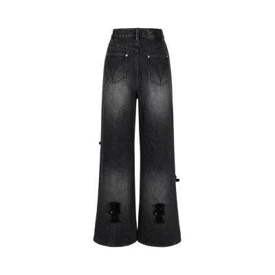 13DE MARZO Doozoo Straight Jeans Black - Image 3