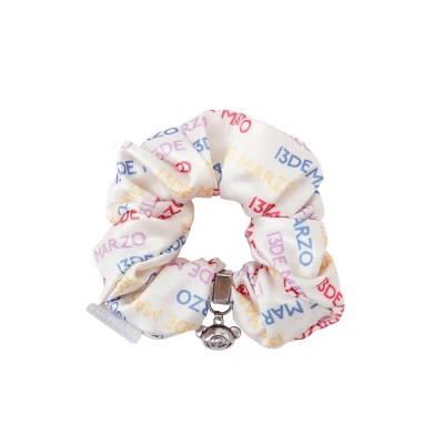 13DE MARZO Doozoo Pendant Logo Hair Tie Beige