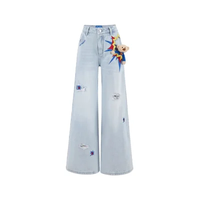 13DE MARZO Superman Bear 3D Pocket Jeans Blue