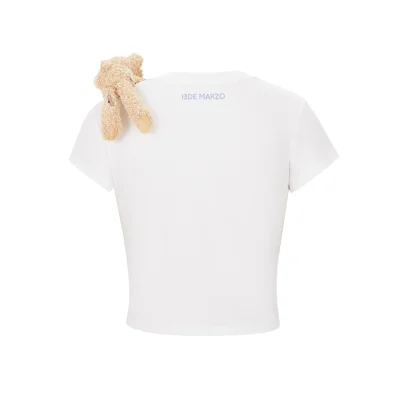 13DE MARZO Bear Stickers Top White - Image 5