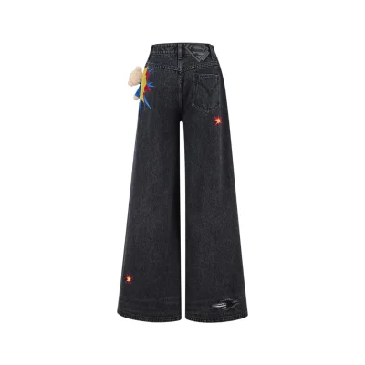 13DE MARZO Superman Bear 3D Pocket Jeans Black - Image 6