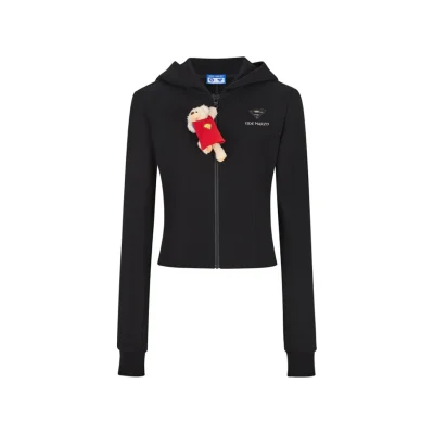 13DE MARZO Superman Bear Slim-Fit Workout Jacket Black