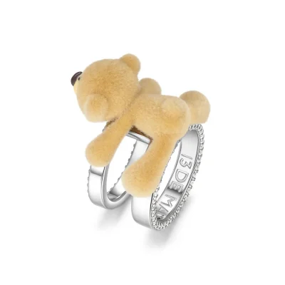 13DE MARZO Huggy Bear Double Ring Silver - Image 4