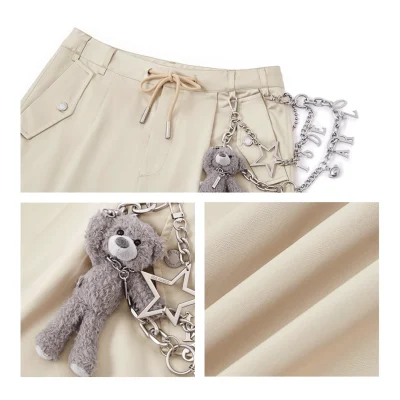 13DE MARZO Chains Parachute Trousers Khaki - Image 8