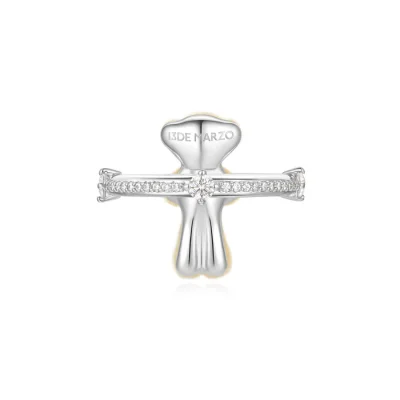 13DE MARZO Bear Hug Heart Thin Ring Silver - Image 4