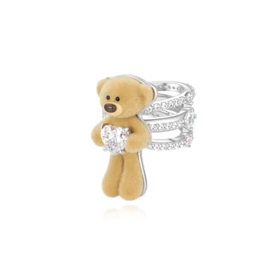 13DE MARZO Bear Hug Heart Ear Cuff Left/Right Side - Image 3