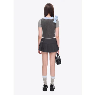 13DE MARZO Chains Multi-Pocket Skort Dark Grey - Image 4