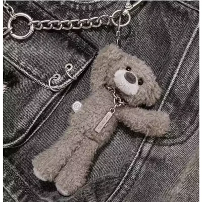 13DE MARZO Chains Washed Denim Shorts Dark Grey - Image 7