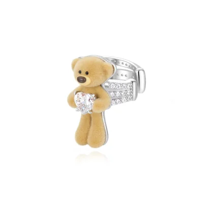 13DE MARZO Bear Hug Heart Ear Cuff Left/Right Side - Image 7