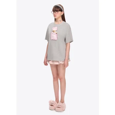 13DE MARZO Sleeping Bear T-Shirt Grey - Image 3