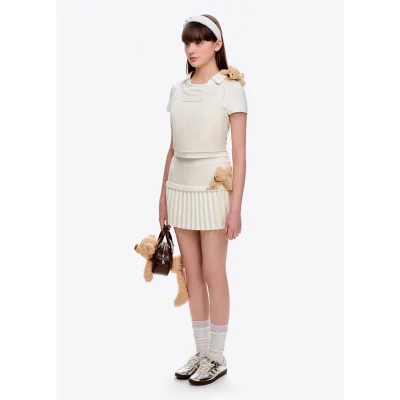 13DE MARZO Doozoo Cropped Vest Top White - Image 3