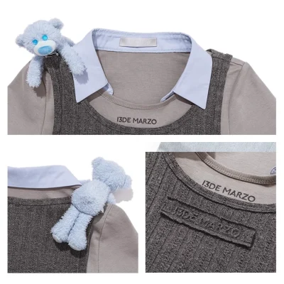 13DE MARZO Doozoo Cropped Vest Top Grey - Image 8