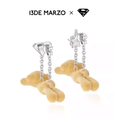 13DE MARZO Superman Bear Ear Ring Silver - Image 6