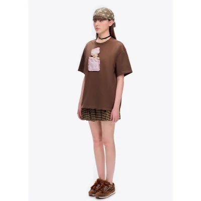13DE MARZO Sleeping Bear T-Shirt Brown - Image 3