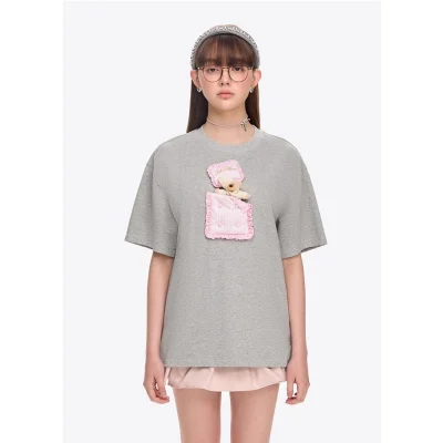 13DE MARZO Sleeping Bear T-Shirt Grey