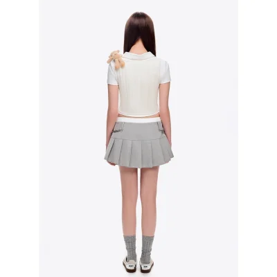 13DE MARZO Chains Multi-Pocket Skort Grey - Image 5